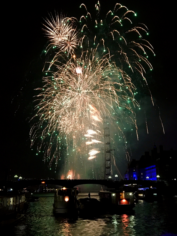 NYE Fireworks on the River Thames