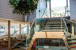 Silver Sturgeon - Cascading Glass Centrepiece Staircase